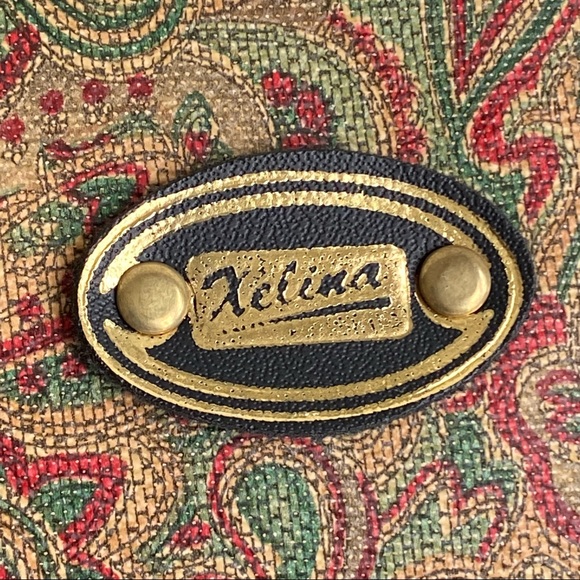 Vintage Xelina Cosmetic Travel Paisley Print Vinyl 5 Bag Set - Picture 2 of 9